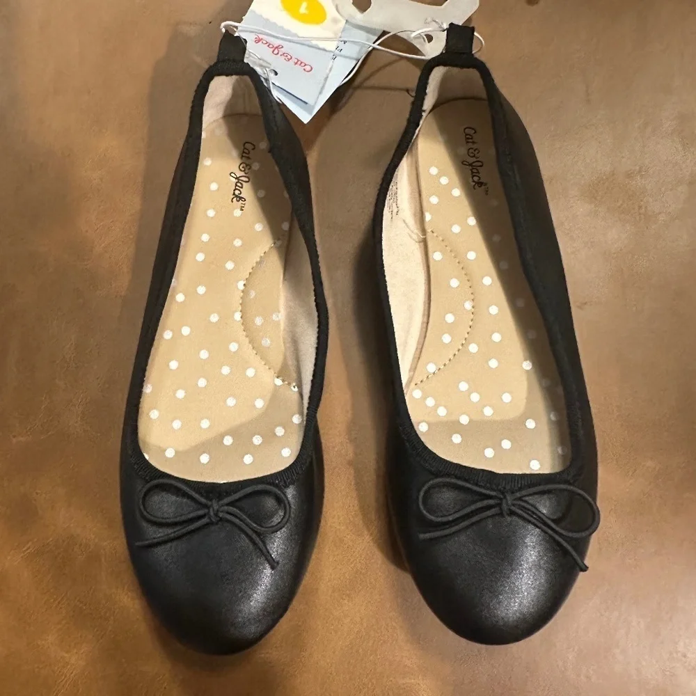 Cat & Jack Diana Ballet Flats Black Girls